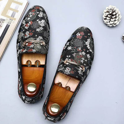 Men Business Casual Floral Loafers - Loafers - ZXQ - Mad Fly Essentials
