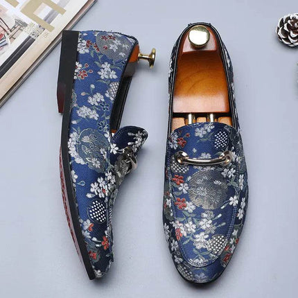 Men Business Casual Floral Loafers - Loafers - ZXQ - Mad Fly Essentials