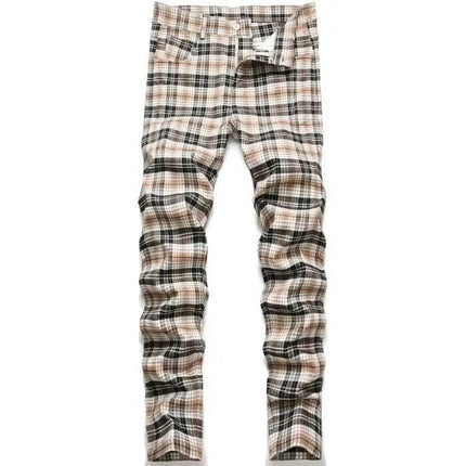 Men Plaid High Stretch Straight Leg Business Casual Pants - Pants - VXO - Mad Fly Essentials