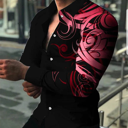 Men Business Casual Long Waved 3D Shirt - Mad Fly Essentials