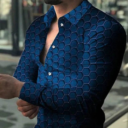 Men Business Casual Long Waved 3D Shirt - Shirt - BC - Mad Fly Essentials