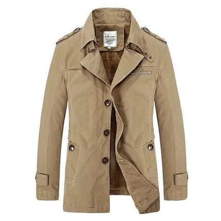 Men Business Casual Long Trench Bomber Jacket - Jacket - BC - Mad Fly Essentials