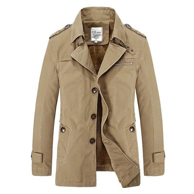 Men Business Casual Long Trench Bomber Jacket - Jacket - BC - Mad Fly Essentials