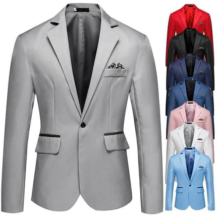 Men Business Casual No Iron Split Collar Office Blazer - Blazer - BC - Mad Fly Essentials