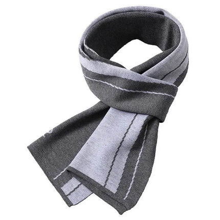 Men Business Casual Winter Knitted Plaid Scarf - Mad Fly Essentials