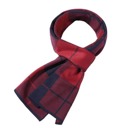Business Casual Winter Knitted Plaid Scarf Men Accessories - Men Accessories - BC - Mad Fly Essentials
