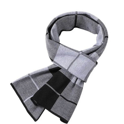 Business Casual Winter Knitted Plaid Scarf Men Accessories - Men Accessories - BC - Mad Fly Essentials