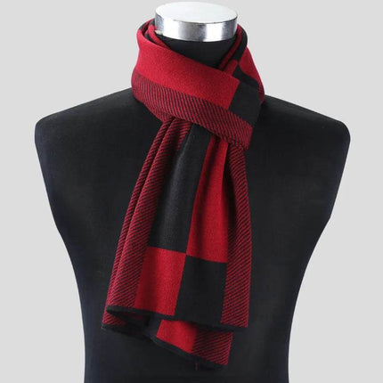 Business Casual Winter Knitted Plaid Scarf Men Accessories - Men Accessories - BC - Mad Fly Essentials