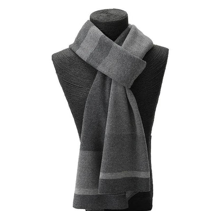 Men Business Casual Winter Knitted Plaid Scarf - Mad Fly Essentials