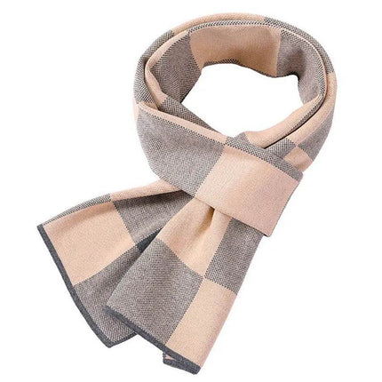 Business Casual Winter Knitted Plaid Scarf Men Accessories - Men Accessories - BC - Mad Fly Essentials
