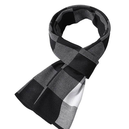 Business Casual Winter Knitted Plaid Scarf Men Accessories - Men Accessories - BC - Mad Fly Essentials
