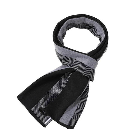 Men Business Casual Winter Knitted Plaid Scarf - Mad Fly Essentials