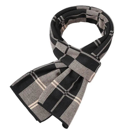 Business Casual Winter Knitted Plaid Scarf Men Accessories - Men Accessories - BC - Mad Fly Essentials
