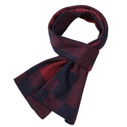 Business Casual Winter Knitted Plaid Scarf Men Accessories - Men Accessories - BC - Mad Fly Essentials