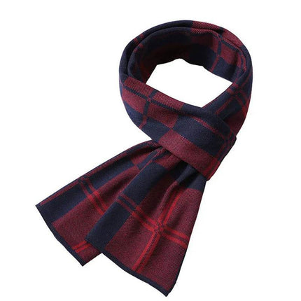 Business Casual Winter Knitted Plaid Scarf Men Accessories - Men Accessories - BC - Mad Fly Essentials
