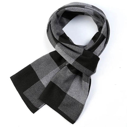 Business Casual Winter Knitted Plaid Scarf Men Accessories - Men Accessories - BC - Mad Fly Essentials