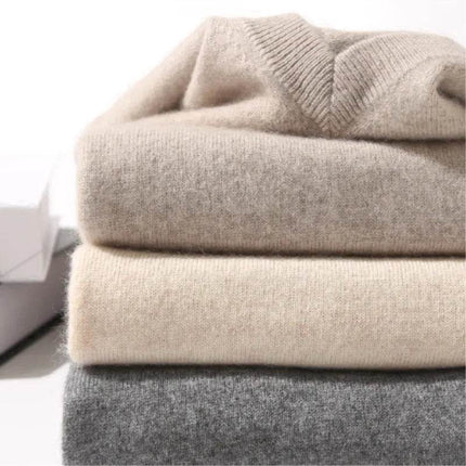Men Cashmere V - Neck Woolen Pullover Sweater - Sweater - Wuiliy - Mad Fly Essentials