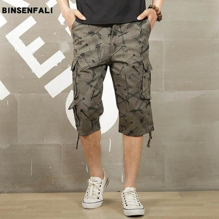 Men Casual Cropped Straight Beach Cargo Shorts - Cargo Shorts - Binsenfali - Mad Fly Essentials