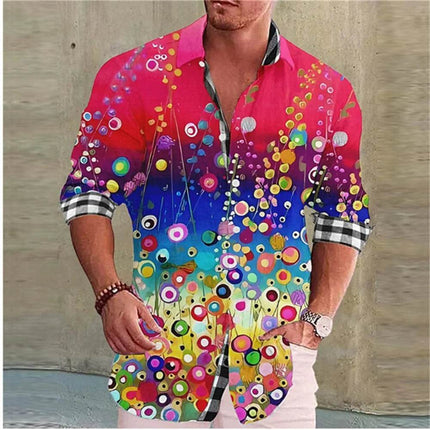 Men Casual Vacation Wear Floral Lapel Shirt - Shirt - Fanweilin - Mad Fly Essentials