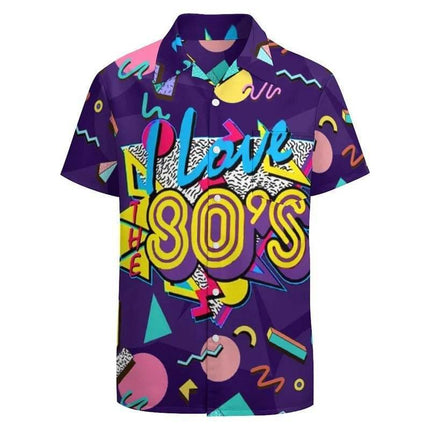 Men Classic 80s Retro Graphic Party Shirt - Shirt - TrendSetter - Mad Fly Essentials