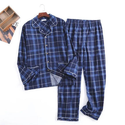 Men Cotton Plaid Homewear Pajama Set - Mad Fly Essentials