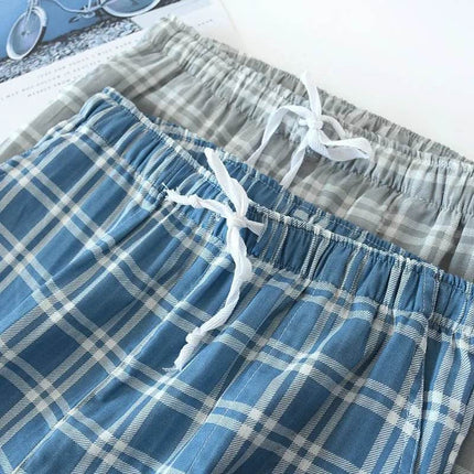 Men Cotton Sleepwear Plaid Pajama Pants Shorts - Shorts - Beach Fellow - Mad Fly Essentials