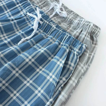 Men Cotton Sleepwear Plaid Pajama Pants Shorts - Shorts - Beach Fellow - Mad Fly Essentials