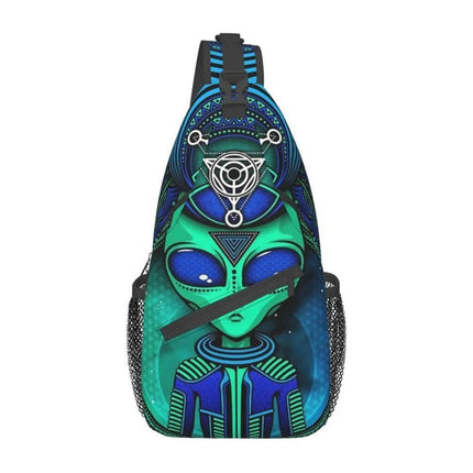 Men Crossbody Alien Triangle Lotus Backpack - Backpack - MoonBiffy - Mad Fly Essentials