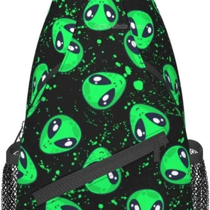 Men Crossbody Alien Triangle Lotus Backpack - Backpack - MoonBiffy - Mad Fly Essentials