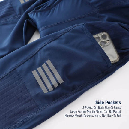 Men Cycling Fitness Reflective Pocket Fitness Leggings - Fitness Leggings - CXZD - Mad Fly Essentials