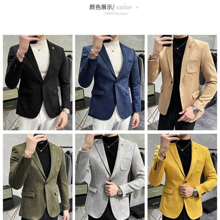 Men Deerskin Leather Business Casual Blazer - Blazer - BC - Mad Fly Essentials