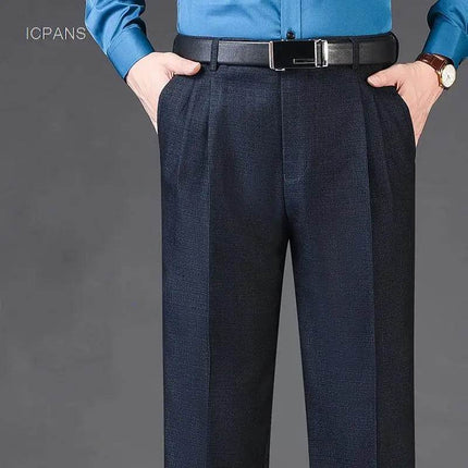 Men Double Pleated High - Waist Formal Pants - Pants - ICPANS - Mad Fly Essentials