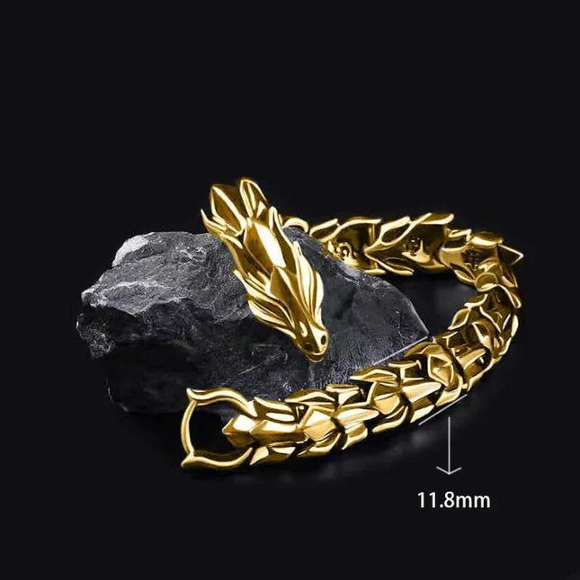 Bracelet Men Dragon Head Silver Medieval Jewelry Bracelet ADGH Mad Fly Essentials