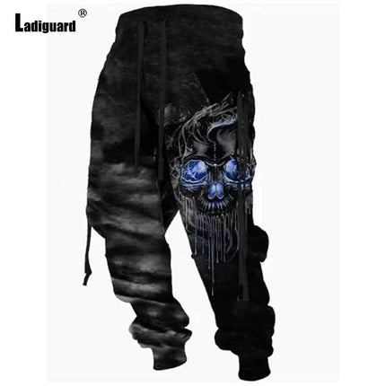 Men Elastic Gothic Skull Pocket Pants - Pants - Ladiguard - Mad Fly Essentials