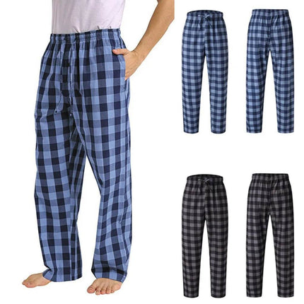 Men Elastic Plaid Sleep Pajama Pants - Pants - Sleep Essentials - Mad Fly Essentials