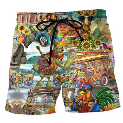 Men Elastic Quick Dry 3D Mural Boardshorts - Boardshorts - Beach Fellow - Mad Fly Essentials