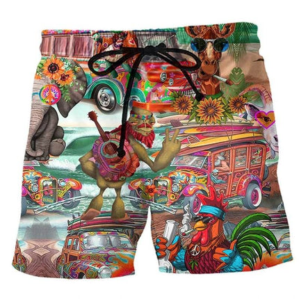 Men Elastic Quick Dry 3D Mural Boardshorts - Boardshorts - Beach Fellow - Mad Fly Essentials