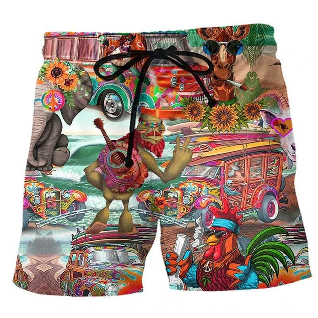 Men Elastic Quick Dry 3D Mural Boardshorts - Boardshorts - Beach Fellow - Mad Fly Essentials