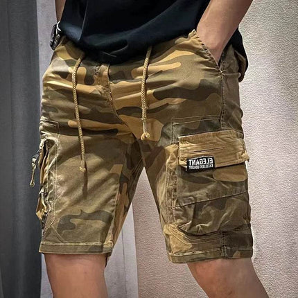 Men Elastic Summer Bermuda Camo Cargo Shorts - Cargo Shorts - Lzlltt - Mad Fly Essentials