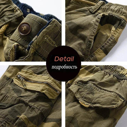 Men Elastic Summer Bermuda Camo Cargo Shorts - Cargo Shorts - Lzlltt - Mad Fly Essentials