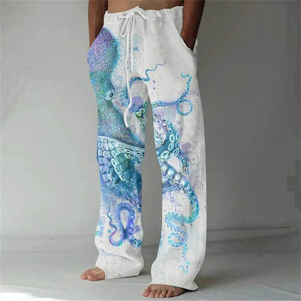 Men European 3D Animal Straight Pants - Mad Fly Essentials