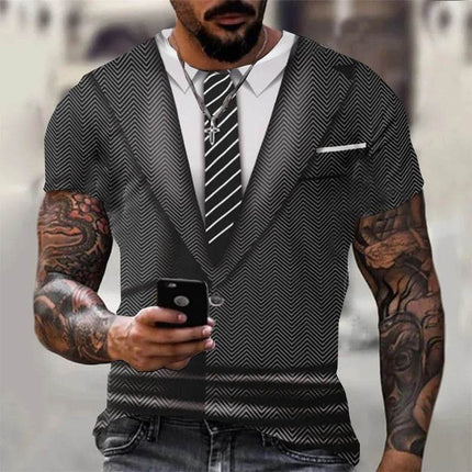 Men Fashion 3D Short Suit Graphic Shirt - Shirt - Gothica - Mad Fly Essentials