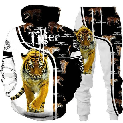 Men Fashion 3D Wolf Tiger Animal Hoodies Pants Tracksuit - Tracksuit - Maple King - Mad Fly Essentials