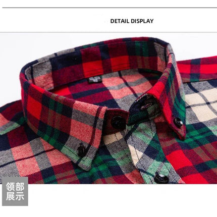 Men Fashion Brushed Plaid Casual Spring Shirt - Shirt - Sam Charleston - Mad Fly Essentials