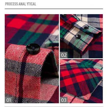 Men Fashion Brushed Plaid Casual Spring Shirt - Shirt - Sam Charleston - Mad Fly Essentials