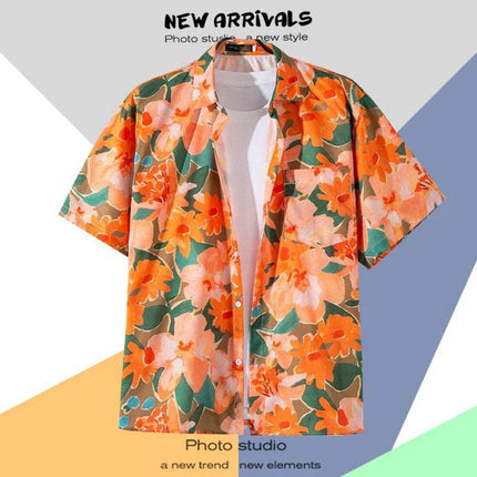 Men Fashion Hawaiian Floral Beach Shirt - Shirt - oufisun - Mad Fly Essentials