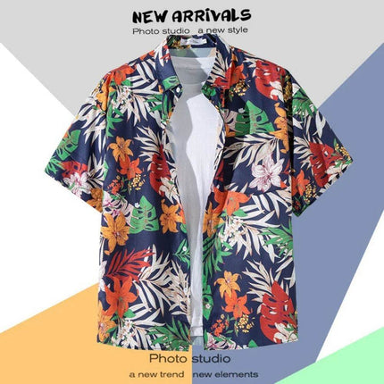 Men Fashion Hawaiian Floral Beach Shirt - Shirt - oufisun - Mad Fly Essentials