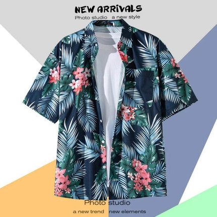 Men Fashion Hawaiian Floral Beach Shirt - Shirt - oufisun - Mad Fly Essentials