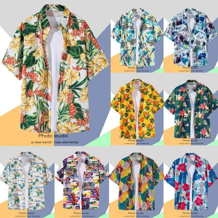 Men Fashion Hawaiian Floral Beach Shirt - Shirt - oufisun - Mad Fly Essentials