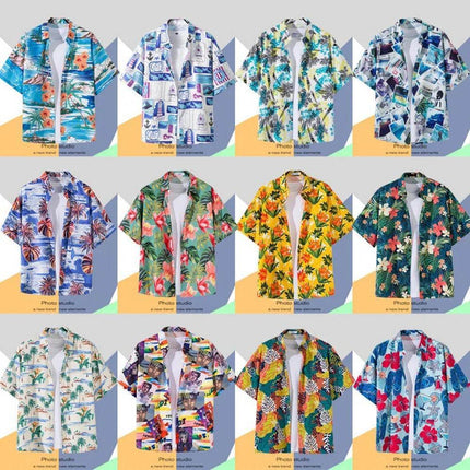 Men Fashion Hawaiian Floral Beach Shirt - Shirt - oufisun - Mad Fly Essentials